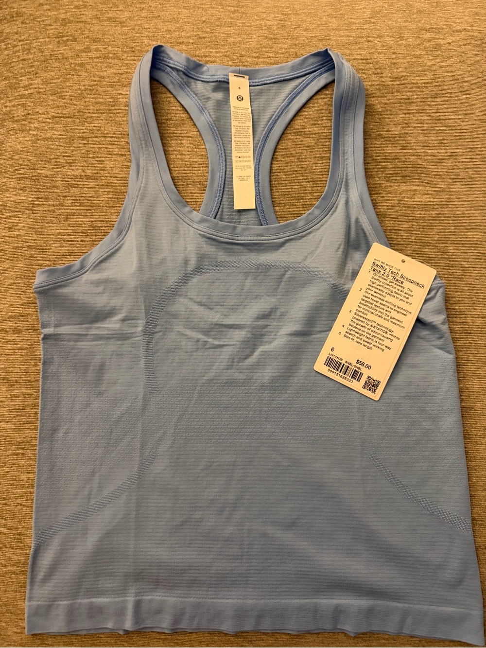lululemon athletica Light Blue Racerback Tank Top - Picture 2 of 4